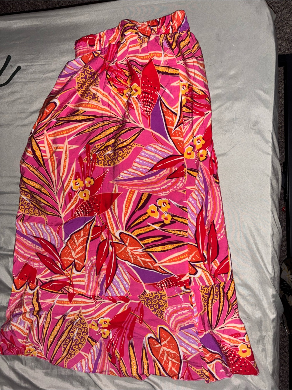 Rainbow Pink Red Purple Tropical Print Tube Top